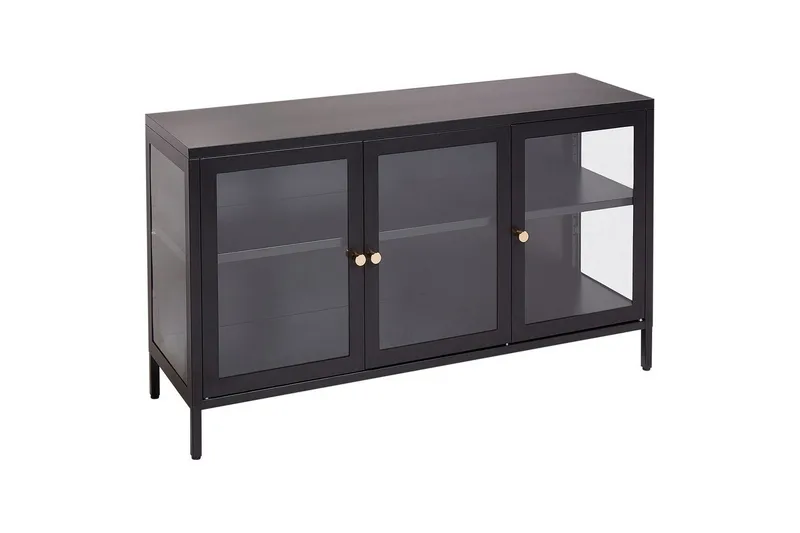 Vitrinskåp Newport Svart - Svart - Förvaring - Skåp - Vitrinskåp