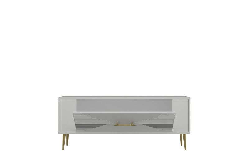 Vornis Tv-bänk 120 cm - Vit/Guld - Möbler - Tv möbel & mediamöbel - TV bänk & mediabänk