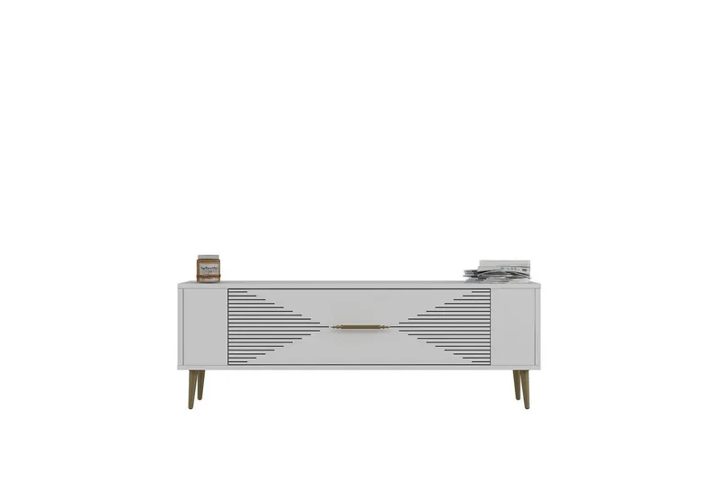 Vornis Tv-bänk 120 cm - Vit/Guld - Möbler - Tv möbel & mediamöbel - TV bänk & mediabänk