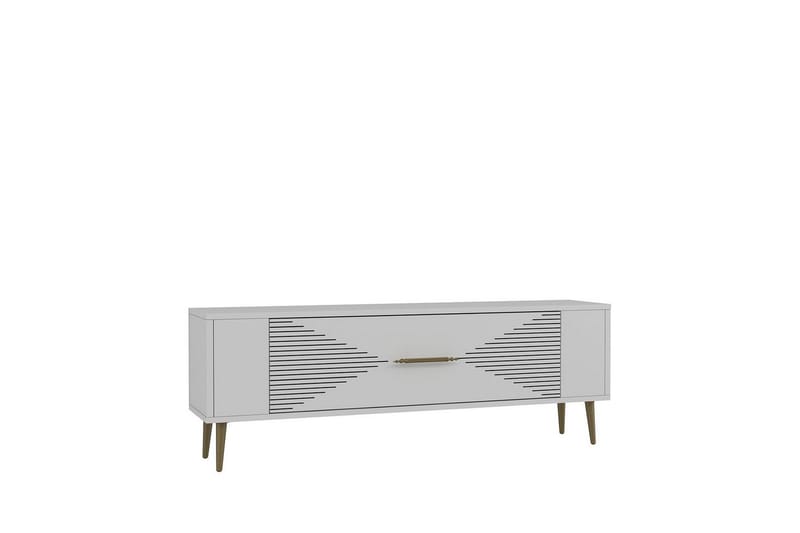 Vornis Tv-bänk 120 cm - Vit/Guld - Möbler - Tv möbel & mediamöbel - TV bänk & mediabänk