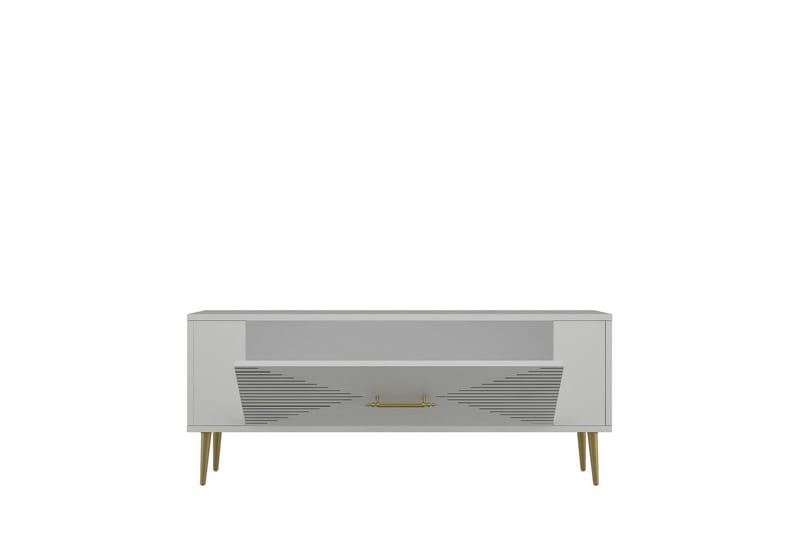 Vornis Tv-bänk 120 cm - Vit/Guld - Möbler - Tv möbel & mediamöbel - TV bänk & mediabänk