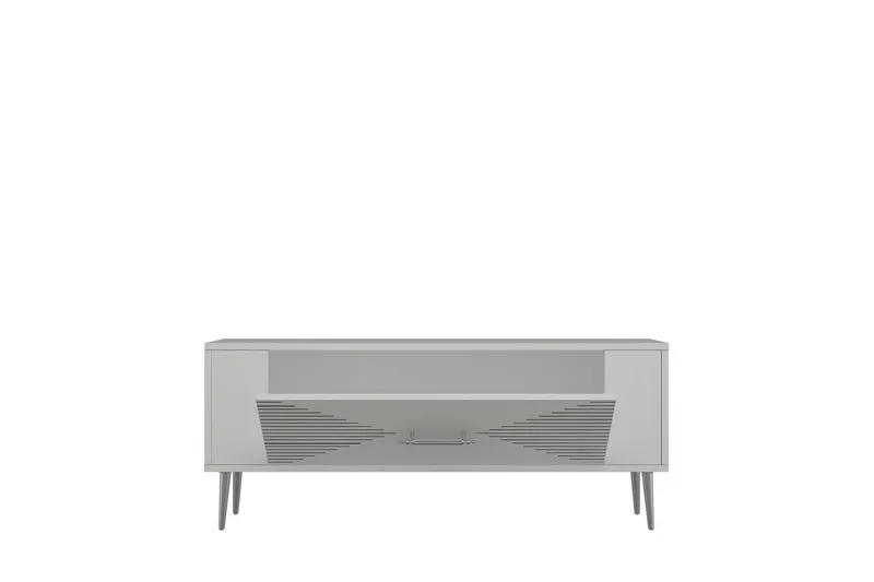 Vornis Tv-bänk 120 cm - Vit/Silver - Möbler - Tv möbel & mediamöbel - TV bänk & mediabänk