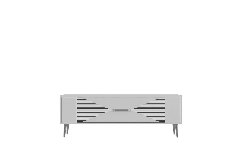 Vornis Tv-bänk 120 cm - Vit/Silver - Möbler - Tv möbel & mediamöbel - TV bänk & mediabänk