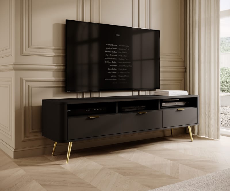 Walia Tv-bänk 162 cm - Svart - Möbler - Tv möbel & mediamöbel - TV bänk & mediabänk