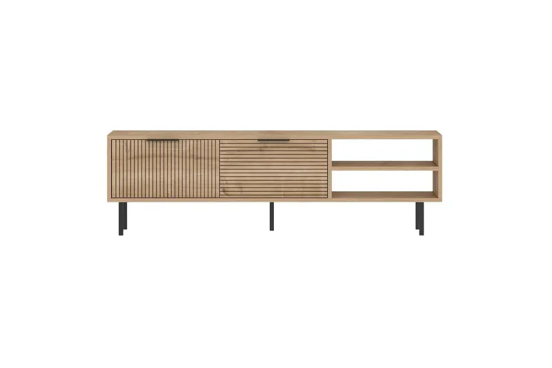 Wenus Golvstående Tv Bänk 150 cm med Förvaring i Ek, Beige