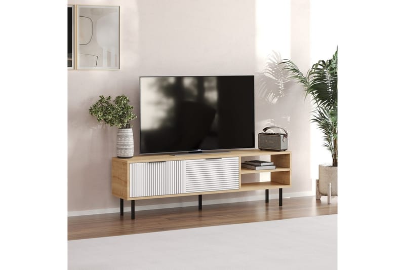 Wenus Tv-bänk 150 cm - Ek/Vit - Möbler - Tv möbel & mediamöbel - TV bänk & mediabänk