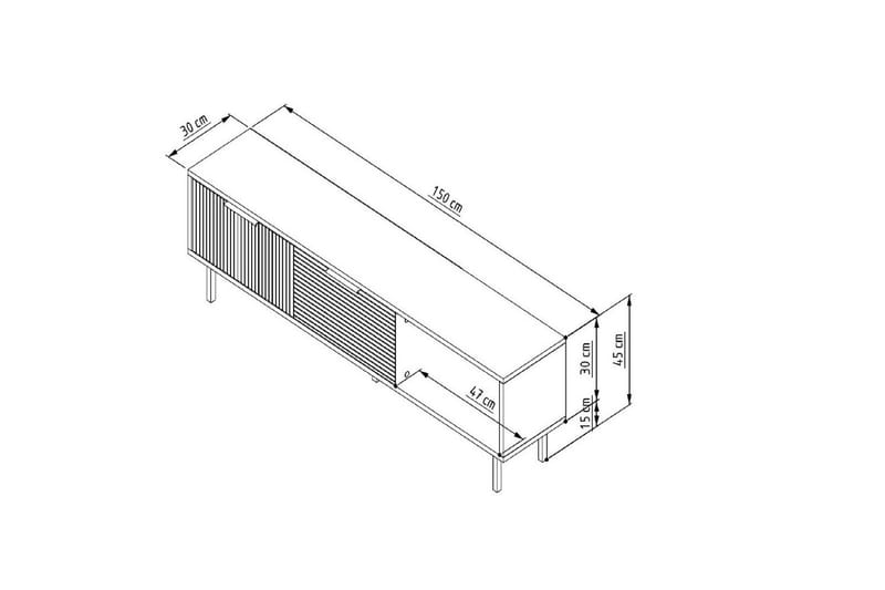 Wenus Tv-bänk 150 cm - Vit - Möbler - Tv möbel & mediamöbel - TV bänk & mediabänk