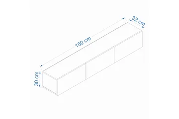 West Tv-bänk 150 cm - Valnöt - Möbler - Tv möbel & mediamöbel - TV bänk & mediabänk