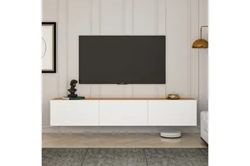 West Vägghängd Mediabänk 150 cm med Förvaring i Trä - Vit - Möbler - Tv möbel & mediamöbel - TV bänk & mediabänk