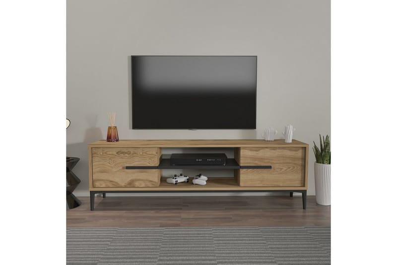 Yemisen Tv-bänk 120 cm - Brun/Svart - Möbler - Tv möbel & mediamöbel - TV bänk & mediabänk