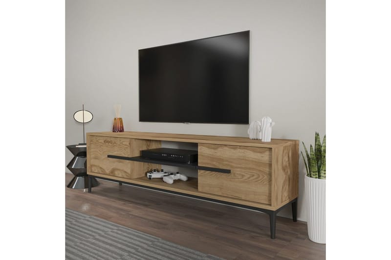 Yemisen Tv-bänk 120 cm - Brun/Svart - Möbler - Tv möbel & mediamöbel - TV bänk & mediabänk