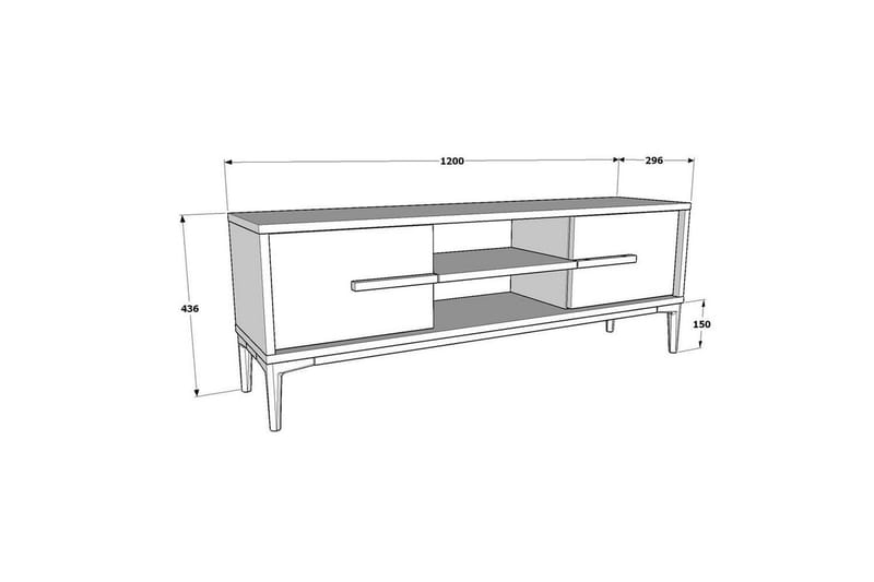 Yemisen Tv-bänk 120 cm - Brun/Svart - Möbler - Tv möbel & mediamöbel - TV bänk & mediabänk