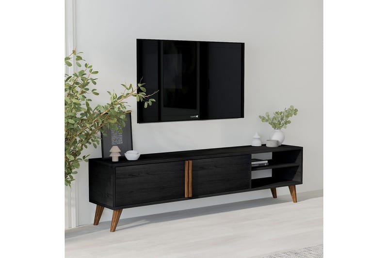 Ythmere Tv-bänk 160 cm - Svart - Möbler - Tv möbel & mediamöbel - TV bänk & mediabänk