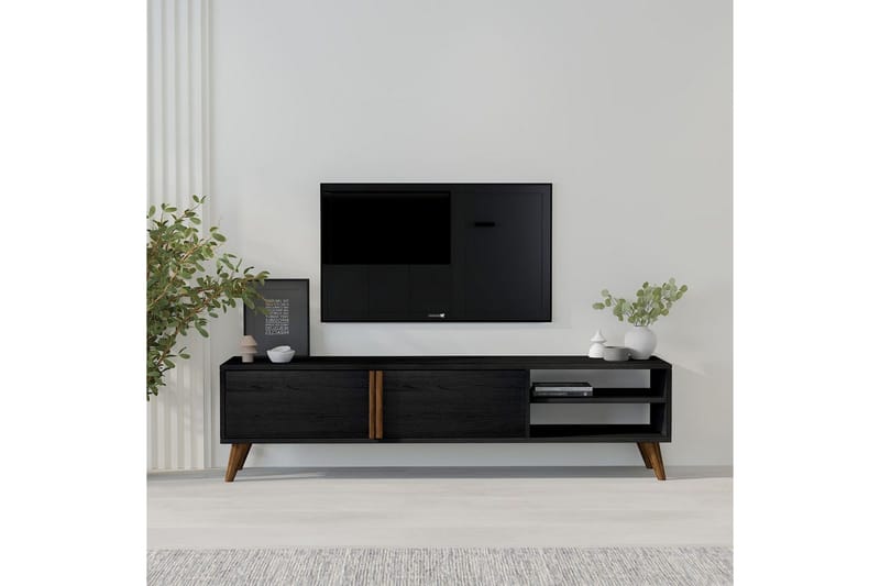 Ythmere Tv-bänk 160 cm - Svart - Möbler - Tv möbel & mediamöbel - TV bänk & mediabänk