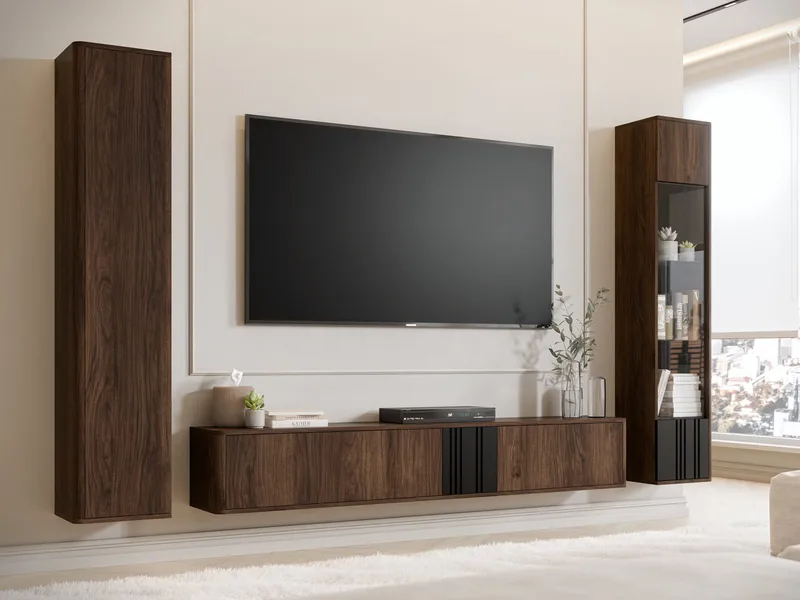 Zalricus Möbelset Vardagsrum - Svart, valnöt - Möbler - Tv möbel & mediamöbel - TV-möbelset