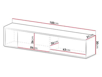 Zalricus TV-bänk 150x30 cm - Svart, valnöt - Möbler - Tv möbel & mediamöbel - TV bänk & mediabänk