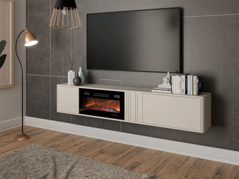 Zalricus Tv-bänk 190 cm - beige - Möbler - Tv möbel & mediamöbel - TV bänk & mediabänk