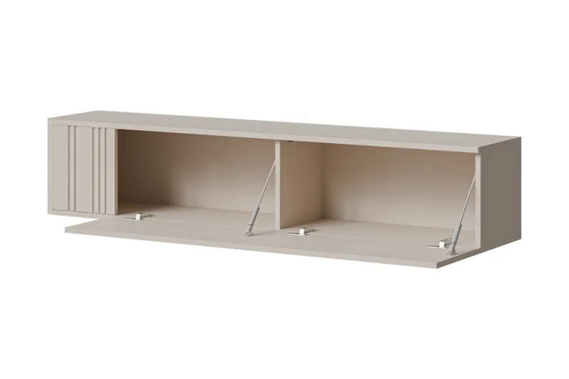 Zalricus Vägghängd TV Bänk 150 cm med Förvaring i Målat Trä - Beige - Möbler - Tv möbel & mediamöbel - TV bänk & mediabänk