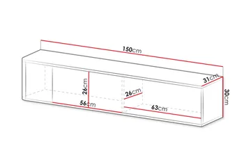 Zalricus Vägghängd TV Bänk 150 cm med Förvaring i Målat Trä - Beige - Möbler - Tv möbel & mediamöbel - TV bänk & mediabänk