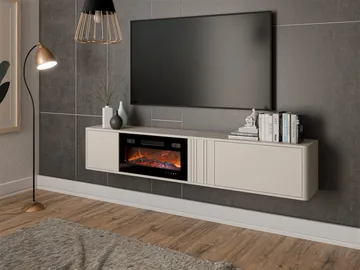 Zalricus Vägghängd Tv Bänk 190 cm i Målat Trä - Beige - Möbler - Tv möbel & mediamöbel - TV bänk & mediabänk