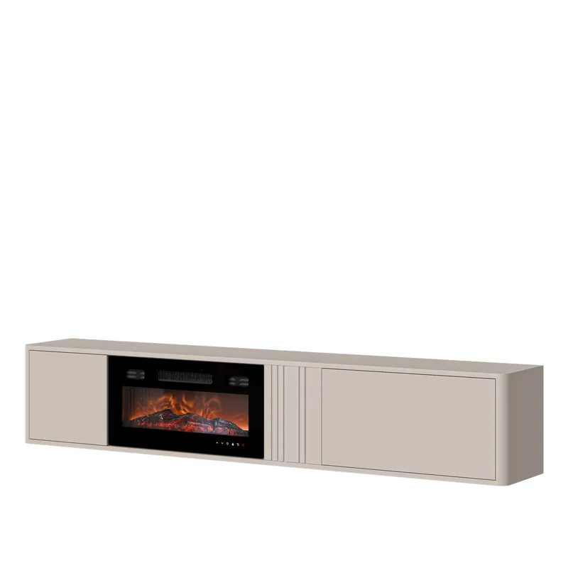 Zalricus Vägghängd Tv Bänk 190 cm i Målat Trä, Beige