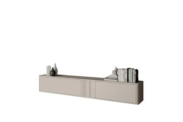 Zalricus Väggmonterad TV Bänk 190 cm med Förvaring i Målat Trä - Beige - Möbler - Tv möbel & mediamöbel - TV bänk & mediabänk