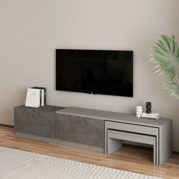 Zalven TV-bänk 180x36x30 cm - gordionmarmor och grå - Möbler - Tv möbel & mediamöbel - TV bänk & mediabänk