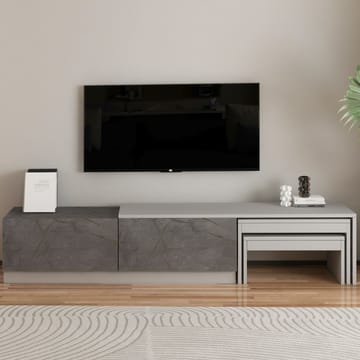 Zalven TV-bänk 180x36x30 cm - gordionmarmor och grå - Möbler - Tv möbel & mediamöbel - TV bänk & mediabänk