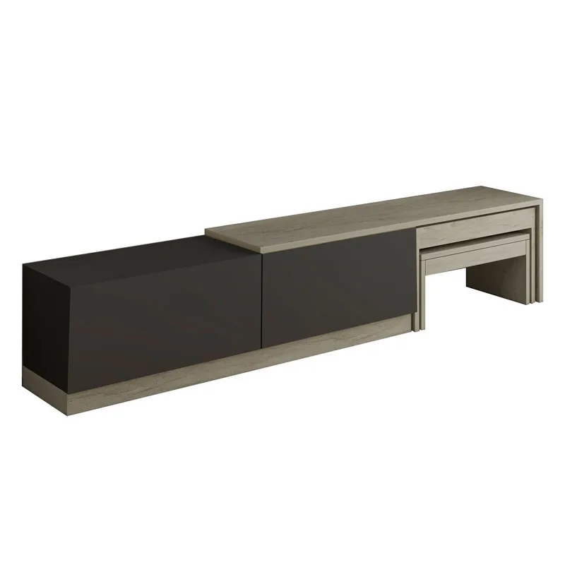 Zalven TV-bänk 180x36x30 cm - travertin och antracit - Möbler - Tv möbel & mediamöbel - TV bänk & mediabänk