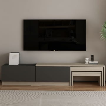 Zalven TV-bänk 180x36x30 cm - Travertin/Antracit - Möbler - Tv möbel & mediamöbel - TV bänk & mediabänk