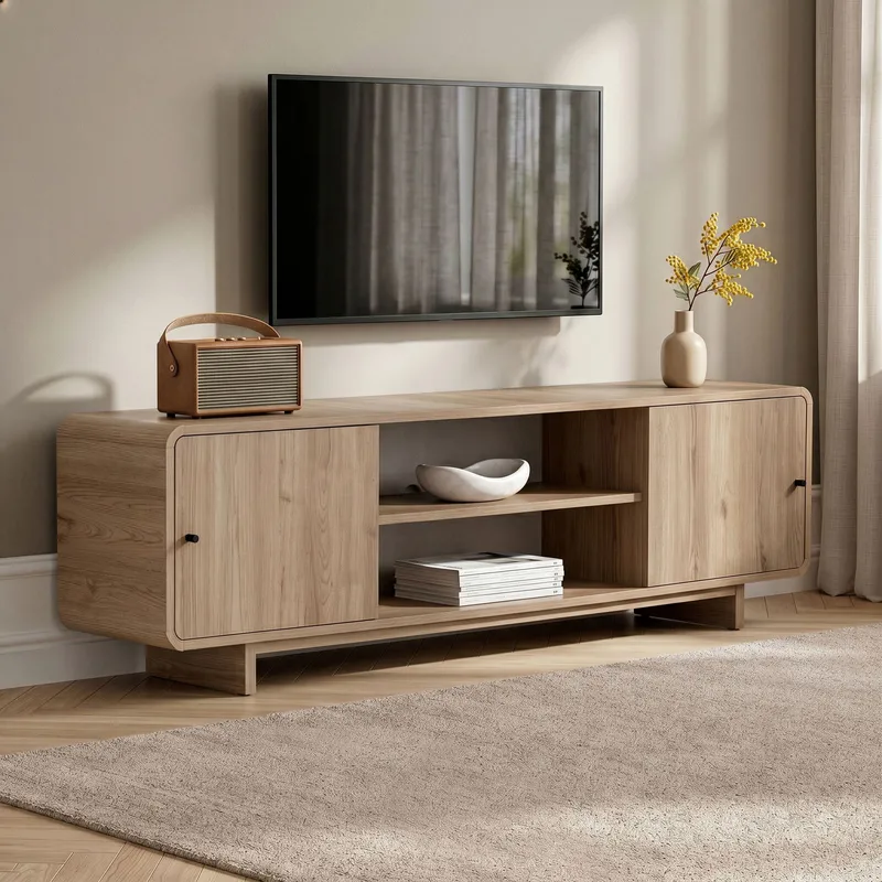 Zavio TV-bänk 180x52x34 cm - Ek - Möbler - Tv möbel & mediamöbel - TV bänk & mediabänk