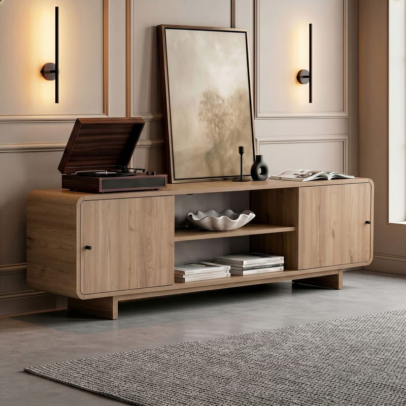 Zavio TV-bänk 180x52x34 cm - Ek - Möbler - Tv möbel & mediamöbel - TV bänk & mediabänk