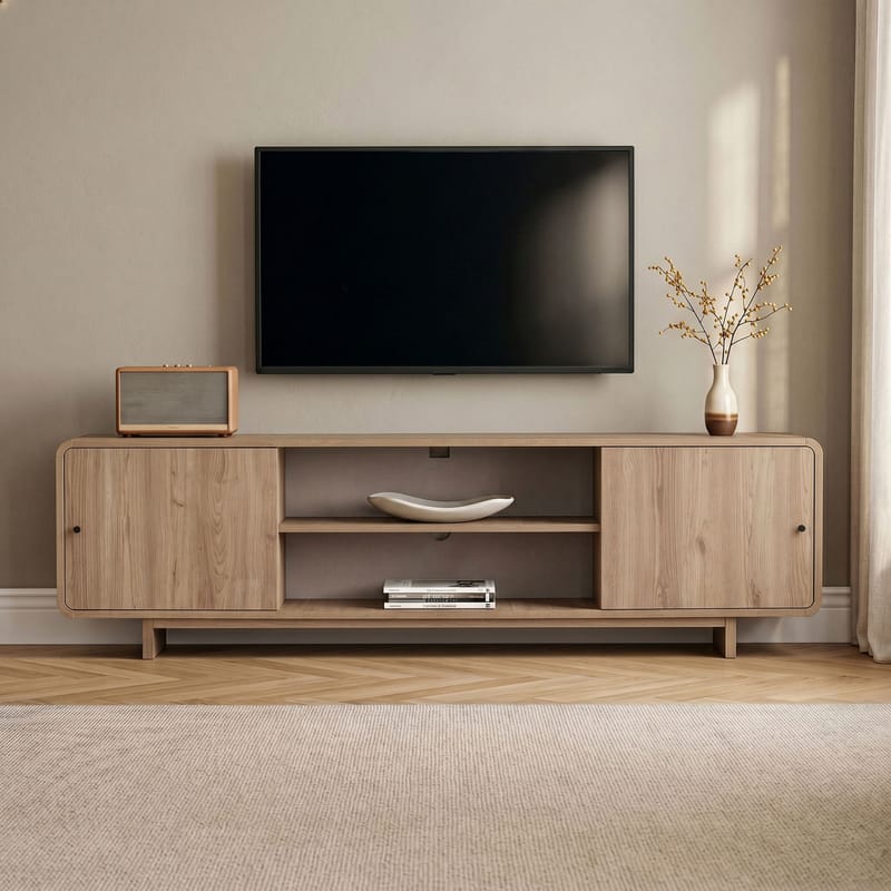 Zavio TV-bänk 180x52x34 cm - Ek - Möbler - Tv möbel & mediamöbel - TV bänk & mediabänk