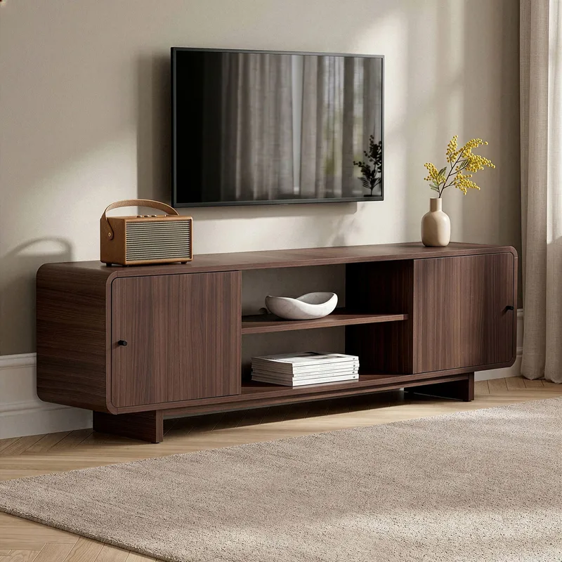 Zavio TV-bänk med Förvaring 180x52x34 cm - Valnöt - Möbler - Tv möbel & mediamöbel - TV bänk & mediabänk