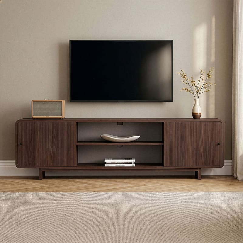 Zavio TV-bänk med Förvaring 180x52x34 cm - Valnöt - Möbler - Tv möbel & mediamöbel - TV bänk & mediabänk