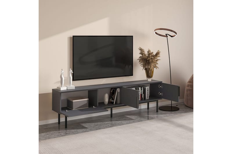 Zeiran Tv-bänk 180 cm - Antracit - Möbler - Tv möbel & mediamöbel - TV bänk & mediabänk