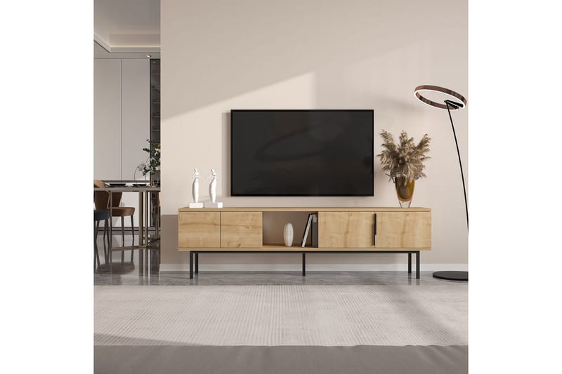 Zeiran Tv-bänk 180 cm - Mediumfärgat trä - Möbler - Tv möbel & mediamöbel - TV bänk & mediabänk