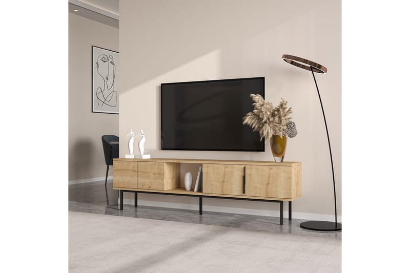 Zeiran Tv-bänk 180 cm - Mediumfärgat trä - Möbler - Tv möbel & mediamöbel - TV bänk & mediabänk