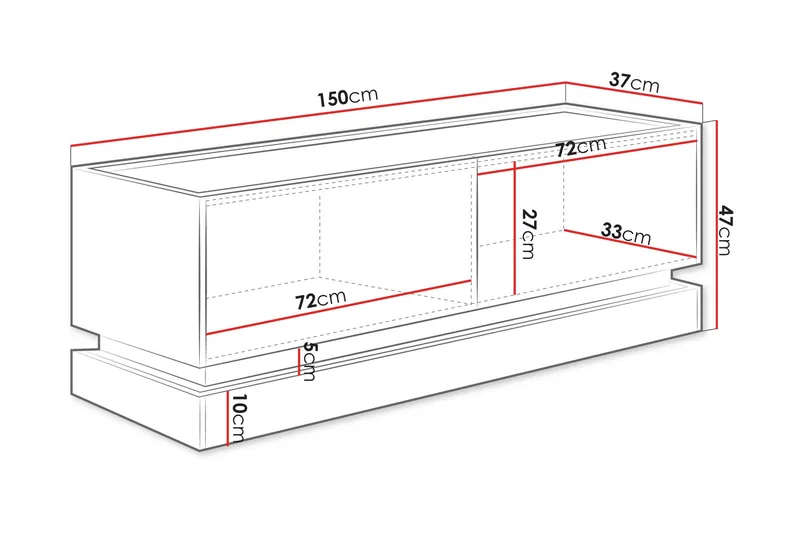 Zelric Golvstående Tv-bänk 150 cm med Förvaring i Trä - Beige - Möbler - Tv möbel & mediamöbel - TV bänk & mediabänk