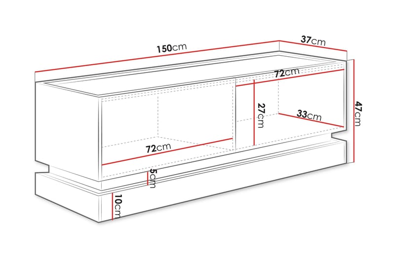 Zelric Tv-bänk 150 cm - Svart - Möbler - Tv möbel & mediamöbel - TV bänk & mediabänk