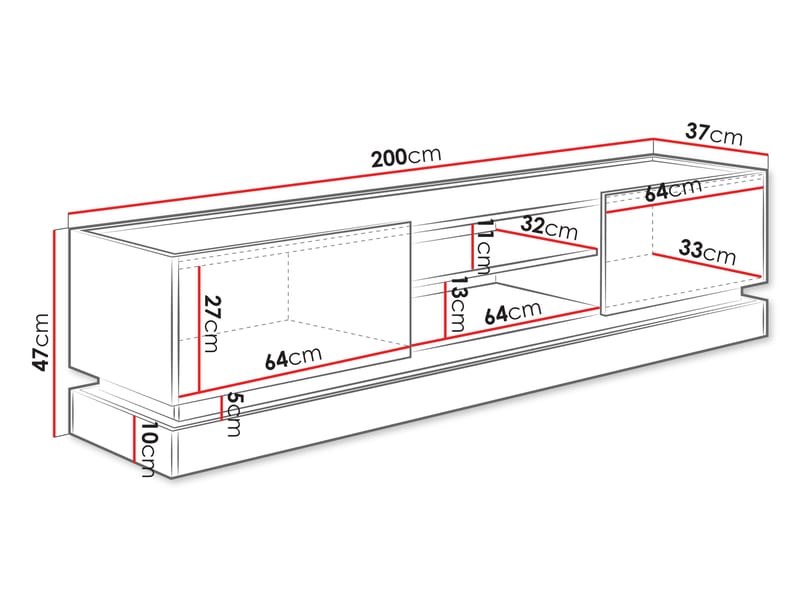 Zelric Tv-bänk 200 cm - Beige - Möbler - Tv möbel & mediamöbel - TV bänk & mediabänk