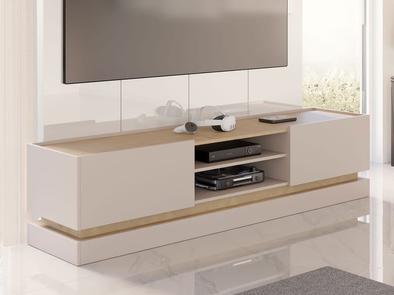 Zelric Tv-bänk 200 cm - Beige - Möbler - Tv möbel & mediamöbel - TV bänk & mediabänk