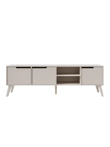 Zelto Golvstående Tv Bänk 180 cm med Förvaring i Målat Trä - Beige - Möbler - Tv möbel & mediamöbel - TV bänk & mediabänk