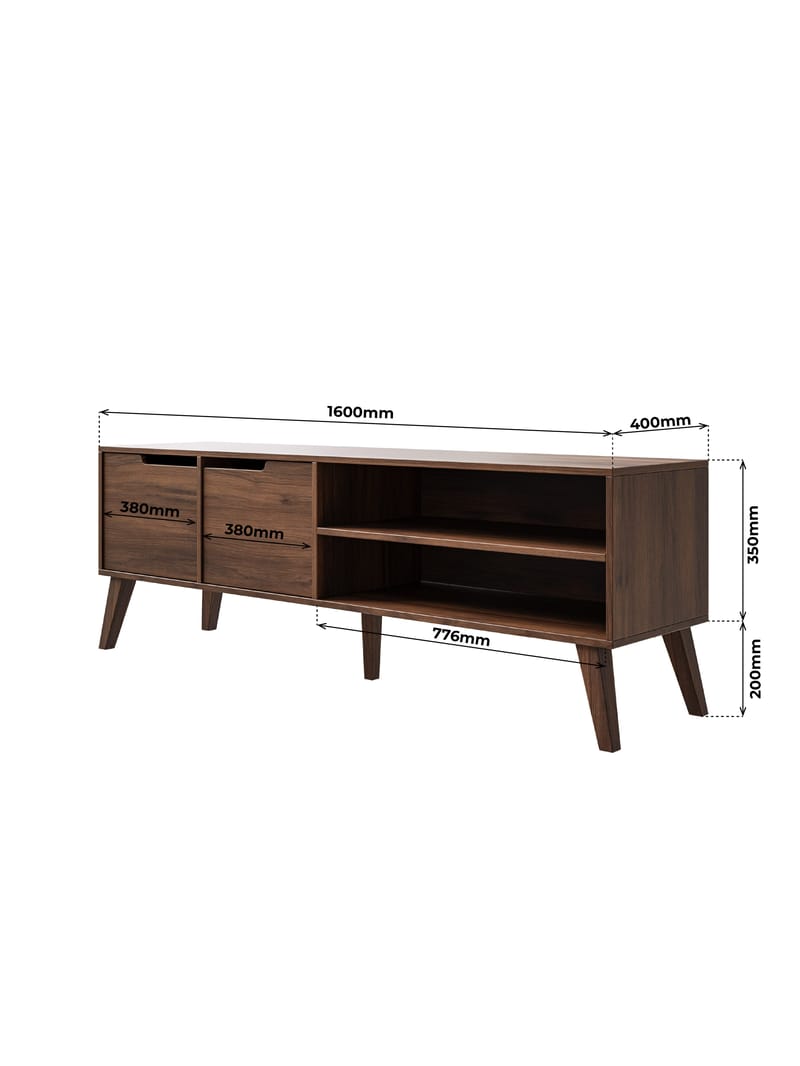 Zelto Tv-Bänk 160 cm - Warmia valnöt - Möbler - Tv möbel & mediamöbel - TV bänk & mediabänk