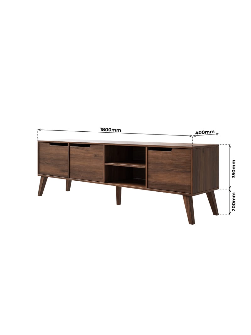 Zelto Tv-Bänk 180 cm - Warmia valnöt - Möbler - Tv möbel & mediamöbel - TV bänk & mediabänk