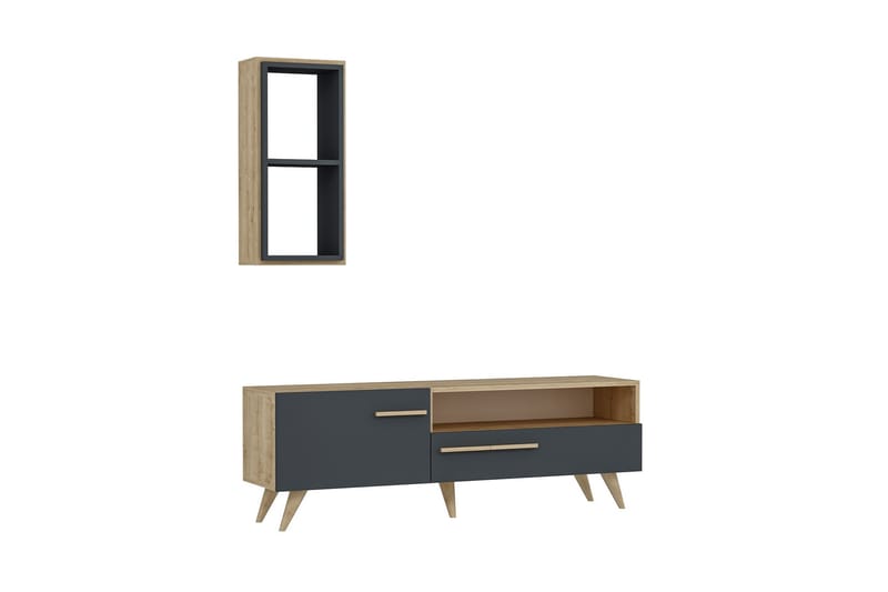 Zera Tv-möbelset 150x35 cm Brun/Svart - Hanah Home - Möbler - Tv möbel & mediamöbel - TV-möbelset