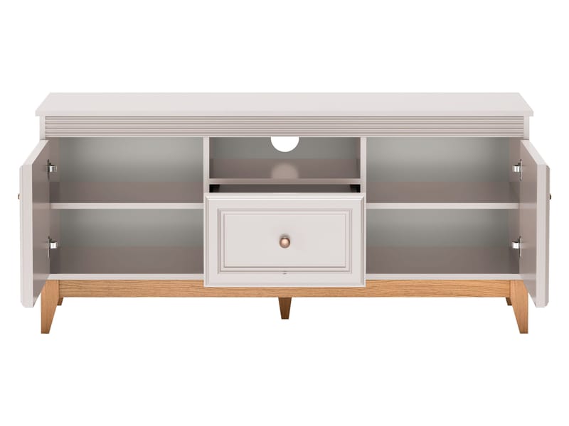 Zeylor Golvstående Tv Bänk 136 cm med Förvaring i Ek - Beige - Möbler - Tv möbel & mediamöbel - TV bänk & mediabänk