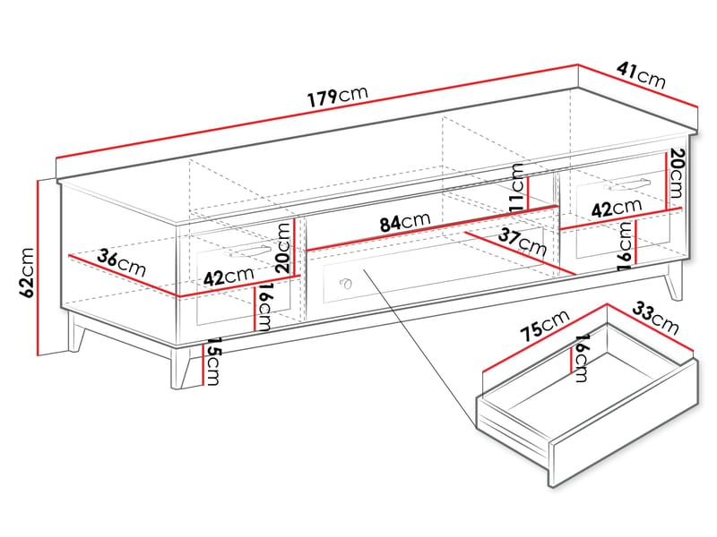 Zeylor Tv-Bänk 179 cm - Möbler - Tv möbel & mediamöbel - TV skåp