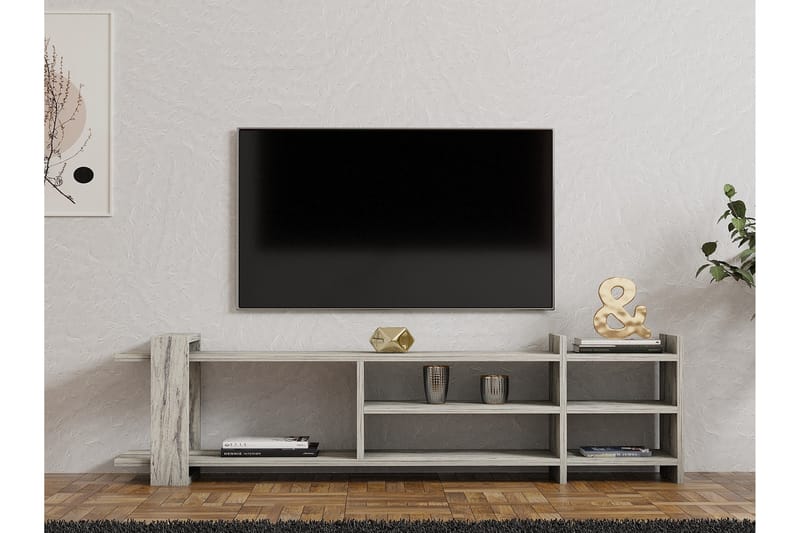 Zeyna Tv-bänk 156 cm - Vit marmor - Möbler - Tv möbel & mediamöbel - TV bänk & mediabänk