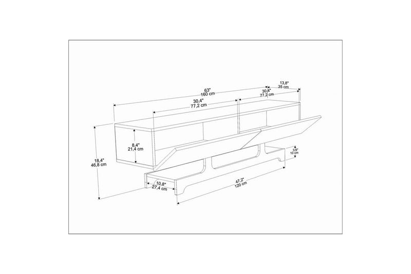 Zira Tv-bänk 160 cm - Ek - Möbler - Tv möbel & mediamöbel - TV bänk & mediabänk